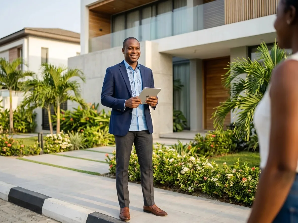 A host standing in front of his verified property